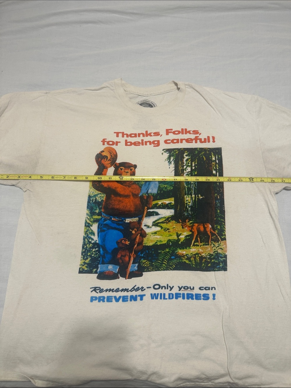 Smokey Bear 'Thanks, Folks' Graphic Tee - Cream